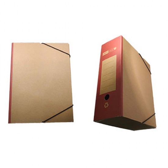 Officepoint Κουτί λάστιχο οικολογικό 26Χ36Χ12 κραφτ Κόκκινο (OP-F-23754) (OFPOP-F-23754)