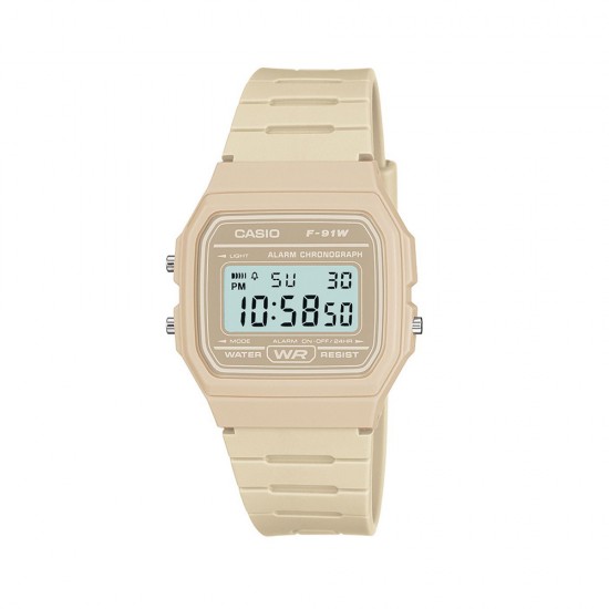 Casio Collection Digital Battery Watch with Rubber Strap Pink (F-91WC-8AEF) (CASF91WC8AEF)