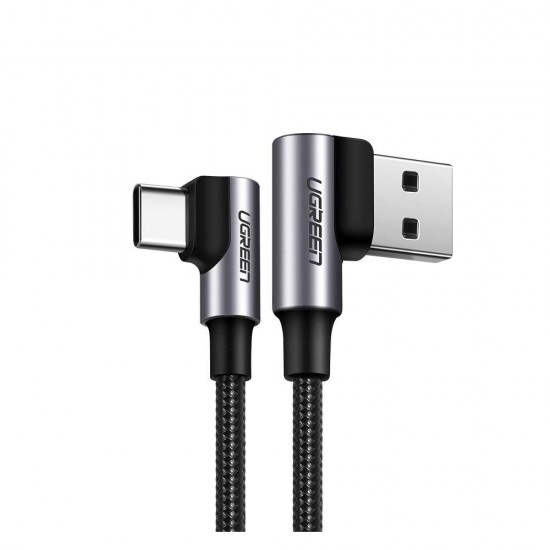 Ugreen Angle (90°) / Braided USB 2.0 Cable USB-C male - USB-A male Γκρι 0.5m (20855) (UGR20855)