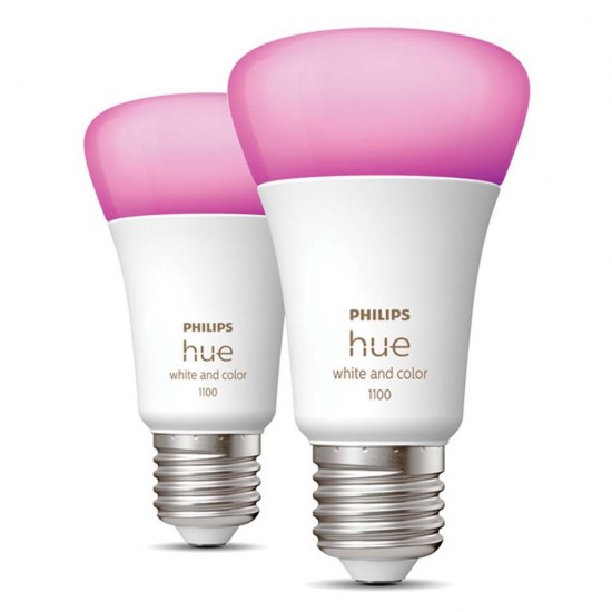 Philips  Hue Smart Lamp E27 White and Color Ambiance 1100lm (2-Pack) (929002468802) (PHI929002468802)