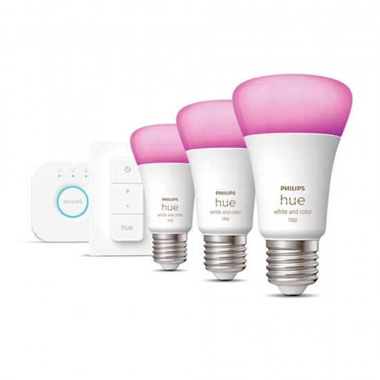 Philips  Hue Smart Lamp E27 White and Color Ambiance 1100lm Starter Kit (929002468804) (PHI929002468804)
