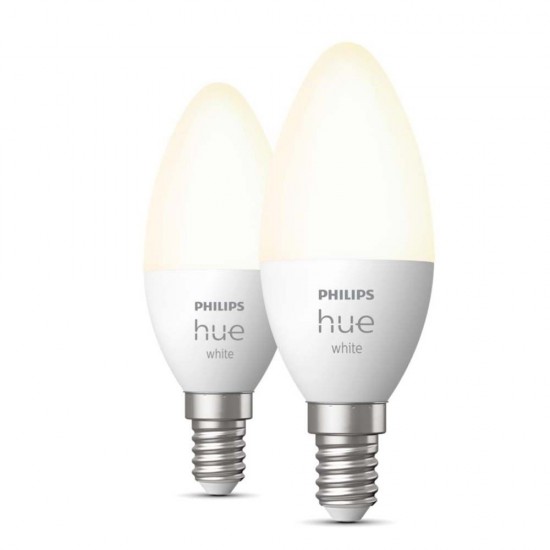 Philips  Hue Smart Lamp Candle E14 White 470lm (2-Pack) (929003021102) (PHI929003021102)
