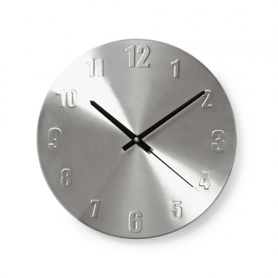 Nedis Ρολόι Τοίχου Μεταλλικό Ασημί 30cm (CLWA009MT30) (NEDCLWA009MT30)