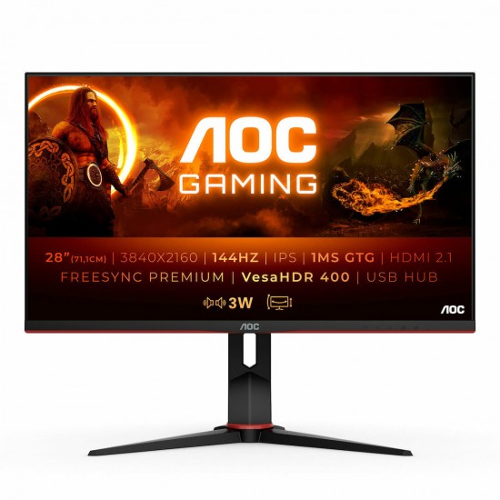 AOC U28G2XU2/BK IPS HDR Gaming Monitor 28'' (U28G2XU2/BK) (AOCU28G2XU2BK)