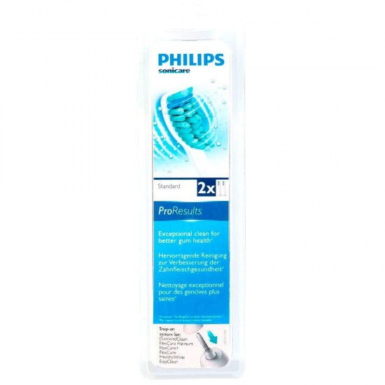 Philips Sonicare ProResults Standard Ανταλλακτικές Κεφαλές για Ηλεκτρική Οδοντόβουρτσα 2τμχ (HX6012/07) (PHIHX6012.07)