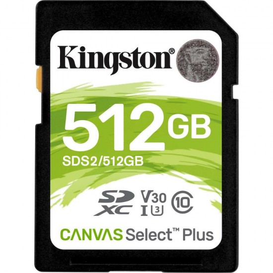 Kingston Canvas Select Plus SDXC 512GB Class 10 U3 V30 UHS-I (SDS2/512GB) (KINSDS2-512GB)