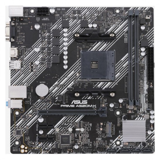 Asus Prime A520M-K Motherboard Micro ATX με AMD AM4 Socket (90MB1500-M0EAY0) (ASU90MB1500-M0EAY0)