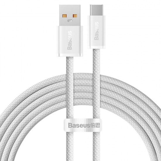 Baseus Dynamic Braided USB 2.0 Cable USB-C male - USB-A male 100W White 2m (CALD000702) (BASCALD000702)
