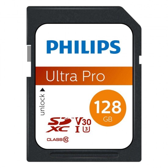 Philips SDXC 128GB Class 10 U3 V30 A1 UHS-I με αντάπτορα (FM12SD65B/00) (PHIFM12SD65B-00)
