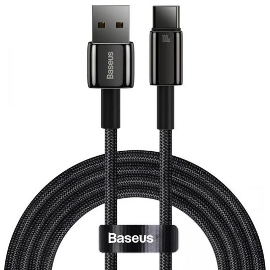 Baseus Tungsten Gold Cable USB to USB-C, 100W, 1m (black) (CAWJ000001) (BASCAWJ000001)