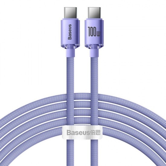 Baseus Crystal Shine cable USB-C to USB-C, 100W, 2m (purple) (CAJY000705) (BASCAJY000705)