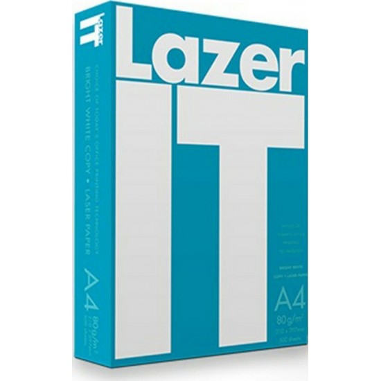 Lazer IT  Paper Λευκό Φωτοτυπικό  Χαρτί Εκτύπωσης Α4 80gr - 500 φύλλα