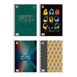 Τετράδιο Μουσικής Α4 Σπιράλ Πεντάγραμμο 40φ.