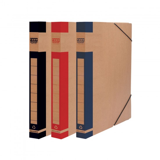 Κουτί Αρχείου Χάρτινο με Λάστιχο Μπλε 25x33x3cm