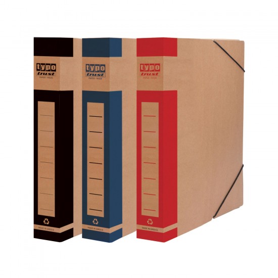 Κουτί Αρχείου Χάρτινο με Λάστιχο Μαύρο 25x33x5cm