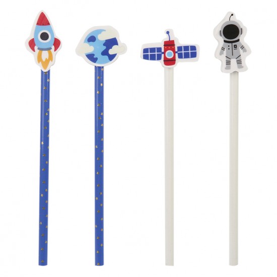 SPACE Μολύβι ΗΒ με γόμα 4 Σχέδια